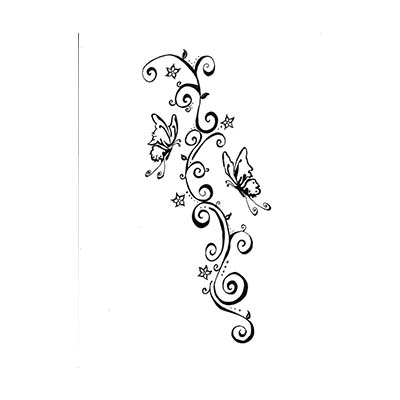 Three Butterflies Flying Design Water Transfer Temporary Tattoo(fake Tattoo) Stickers NO.11080